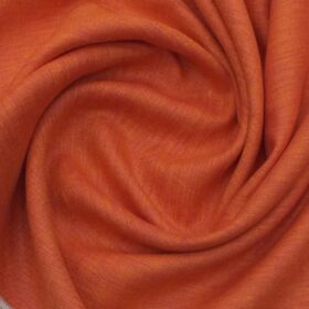 Linen Club Amber Orange 100% Pure Linen Kurta Fabric