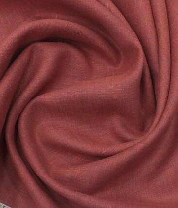Linen Club Burgandy Red 100% Pure Linen Kurta Fabric
