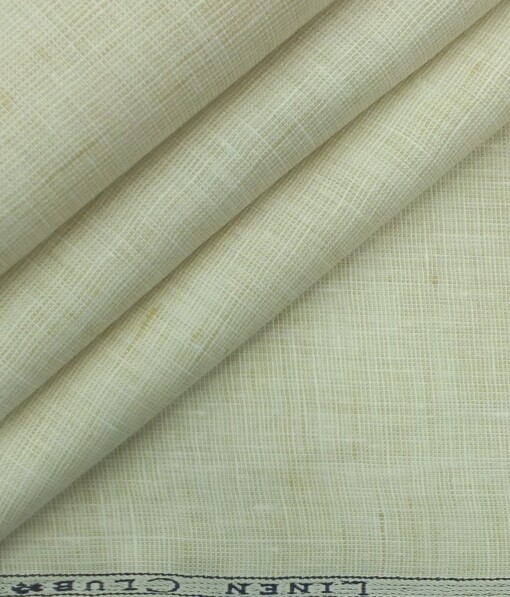 Linen Club Light Beige 100% Pure Linen Kurta Fabric