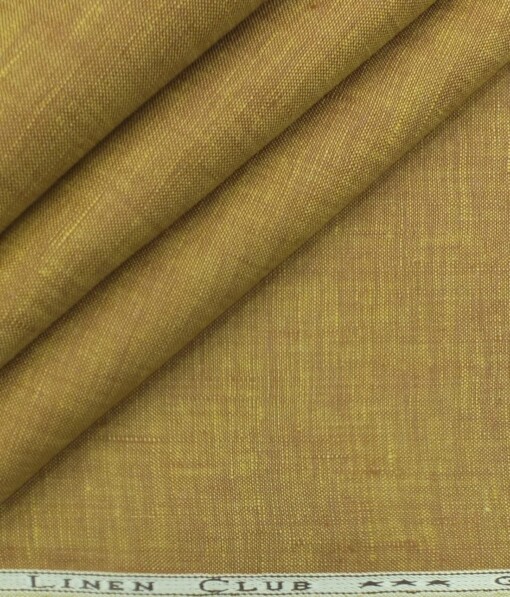 Linen Club Peanut Brown 100% Pure Linen Kurta Fabric