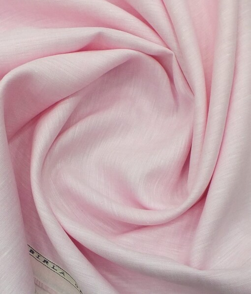 Linen Club Baby Pink 60 LEA 100% Pure Linen Kurta Fabric