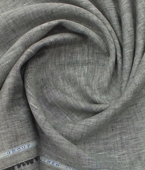 Linen Club Grey 60 LEA 100% Pure Linen Kurta Fabric