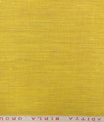 Linen Club Honey Yellow 60 LEA 100% Pure Linen Kurta Fabric