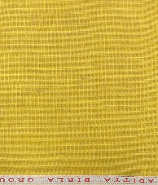 Linen Club Honey Yellow 60 LEA 100% Pure Linen Kurta Fabric
