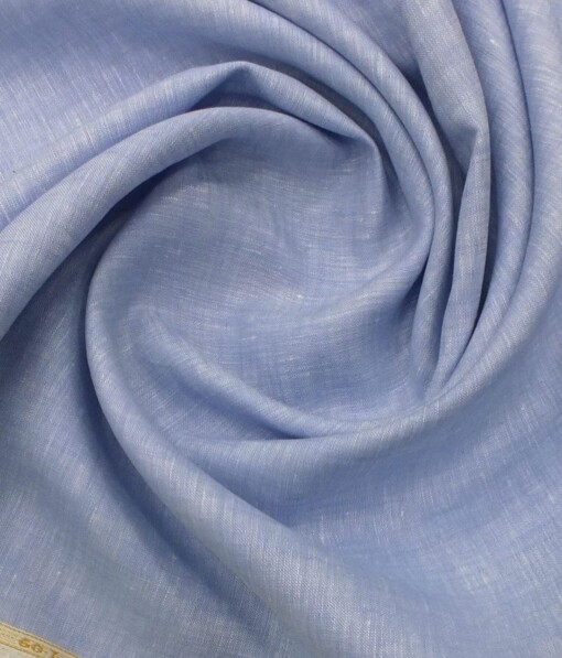 Linen Club Sky Blue 60 LEA 100% Pure Linen Kurta Fabric