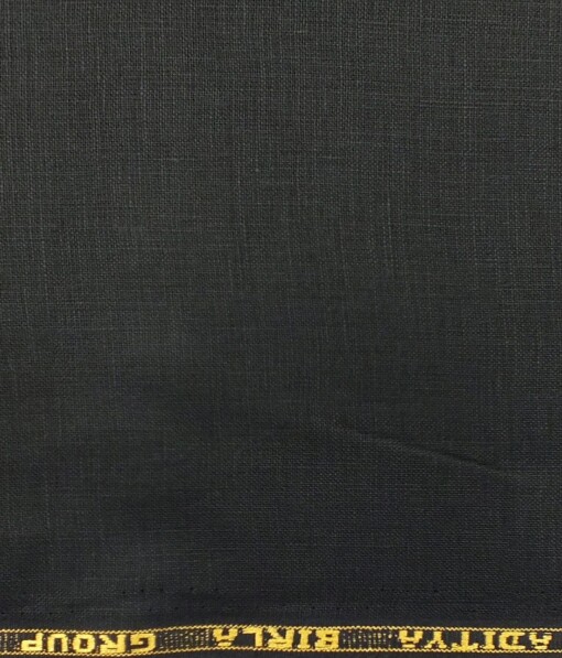 Linen Club Black 100% Pure Linen Kurta Pajama Fabric