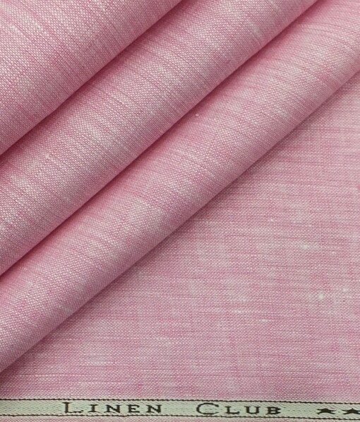 Linen Club Casino Pink 100% Pure Linen Shirt Fabric