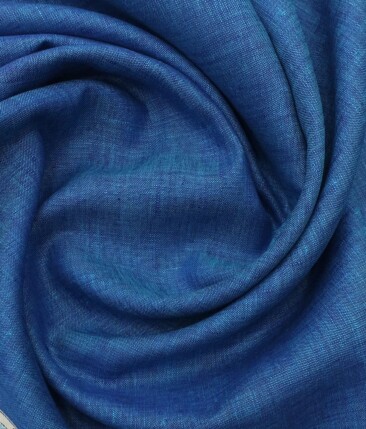 Linen Club Dark Sapphire Blue 100% Pure Linen Shirt Fabric