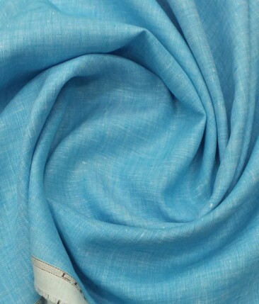 Linen Club Light Electric Blue 100% Pure Linen Shirt Fabric