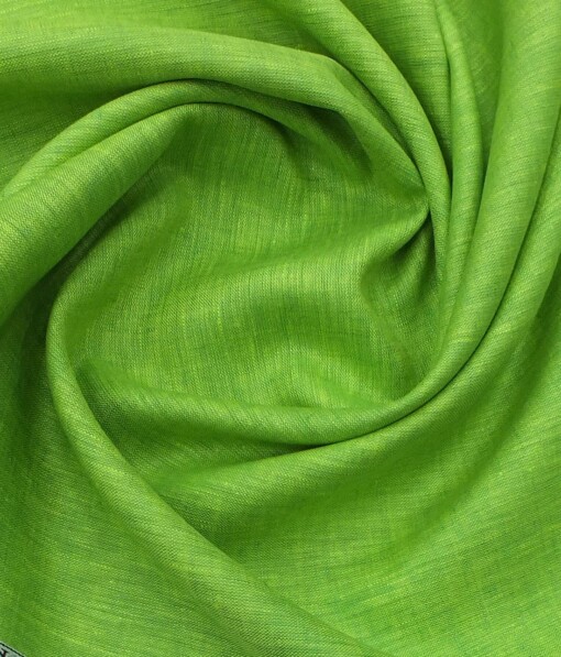 Linen Club Lime Green 100% Pure Linen Shirt Fabric
