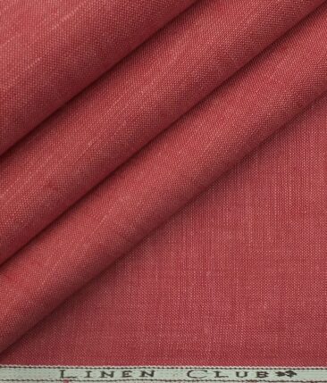 Linen Club Raspberry Red 100% Pure Linen Shirt Fabric