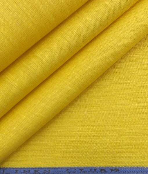 Linen Club Tuscan Yellow 100% Pure Linen Shirt Fabric