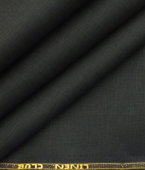 Linen Club Black 100% Pure Linen Shirt Fabric