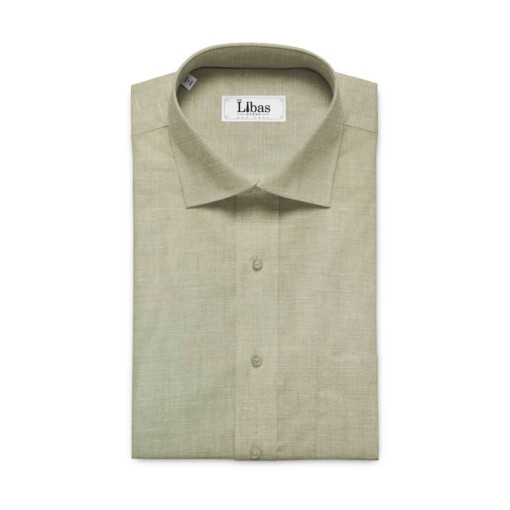 Linen Club Tan Beige 100% Pure Linen Shirt Fabric