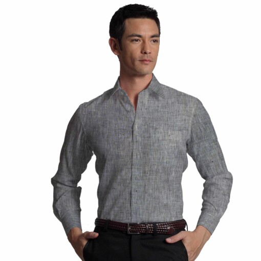 Linen Club Grey 60 LEA 100% Pure Linen Shirt Fabric