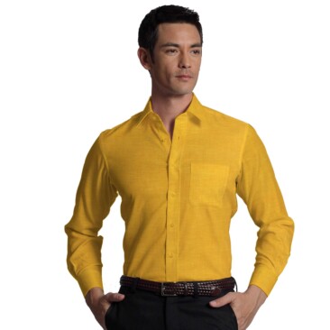 Linen Club Fire Yellow 60 LEA 100% Pure Linen Shirt Fabric