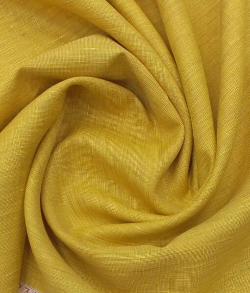 Linen Club Honey Yellow 60 LEA 100% Pure Linen Shirt Fabric