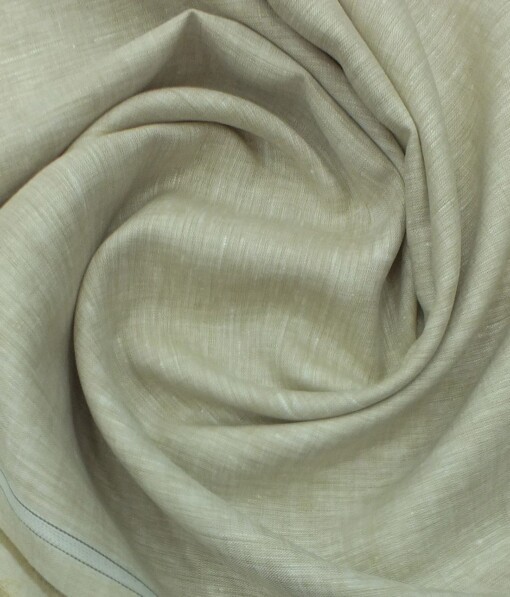 Linen Club Oat Beige 60 LEA 100% Pure Linen Shirt Fabric