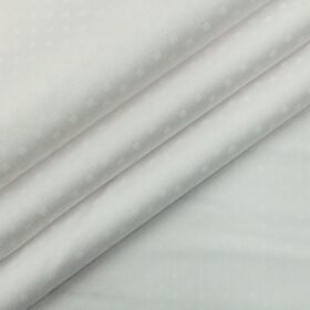 Arvind Men's Milky White Cotton Jacquard Weave Shirt Fabric