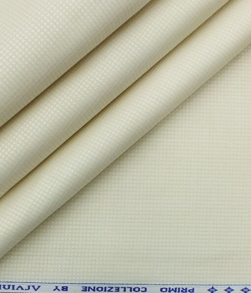 Arvind Men's Light Beige Cotton Royal Oxford Weave Shirt Fabric