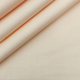 Arvind Men's Light Peach Cotton Royal Oxford Weave Shirt Fabric