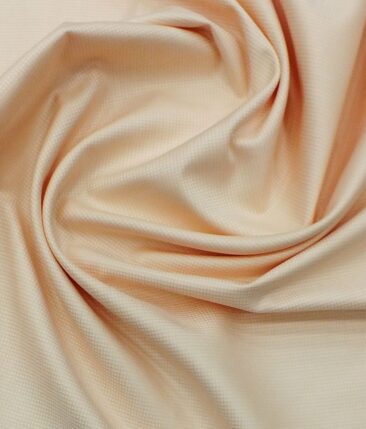 Arvind Men's Light Peach Cotton Royal Oxford Weave Shirt Fabric