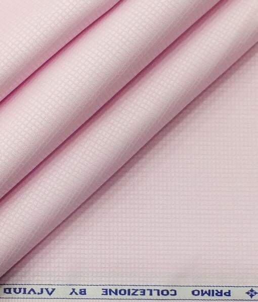 Arvind Men's Light Pink Cotton Royal Oxford Weave Shirt Fabric