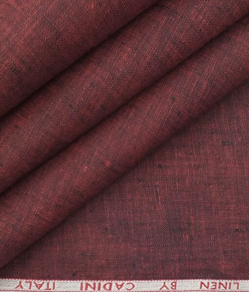 Cadini by Siyaram's Dark Maroon 60 LEA 100% Pure Linen Kurta Fabric
