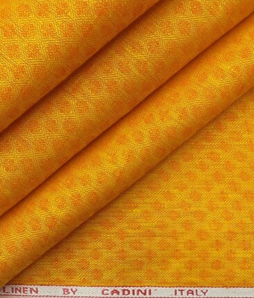 Cadini by Siyaram's  Orange 60 LEA 100% Pure Linen Kurta Fabric