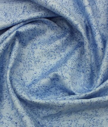 Cadini by Siyaram's Men's Skyblue Spray Cotton Printed Shirt Fabric