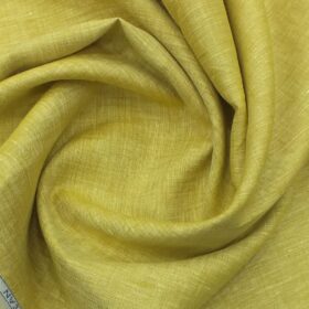 Cadini by Siyaram's Canary Yellow 60 LEA 100% Pure Linen Shirt Fabric