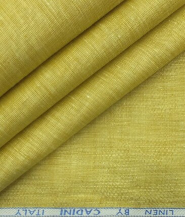 Cadini by Siyaram's Canary Yellow 60 LEA 100% Pure Linen Shirt Fabric