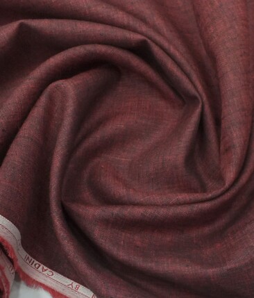 Cadini by Siyaram's Dark Maroon 60 LEA 100% Pure Linen Shirt Fabric