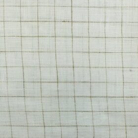 Cadini by Siyaram's Off White 60 LEA 100% Pure Linen Check Shirt Fabric