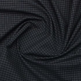 Monza Men's Black & White Cotton Checks Shirt Fabric