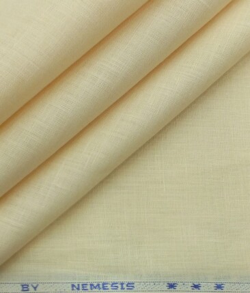 Nemesis ButterMilk Beige 100% Pure Linen Kurta Fabric