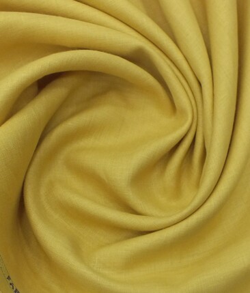 Nemesis Mustard Yellow 100% Pure Linen Kurta Fabric