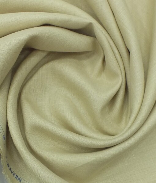 Nemesis Oat Beige 100% Pure Linen Kurta Fabric
