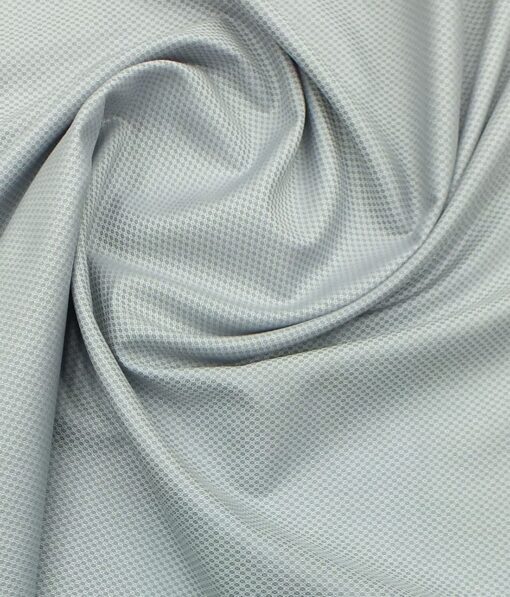 Nemesis Men's Light Grey Egyptian Giza Cotton Royal Oxford Sturcutred Shirt Fabric