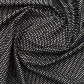 Nemesis Men's Black & White Giza Cotton Structured Shirt Fabric