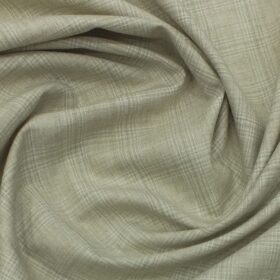 Raymond Men's Beige Self Check Poly Viscose Trouser Fabric (Unstitched - 1.25 Mtr)