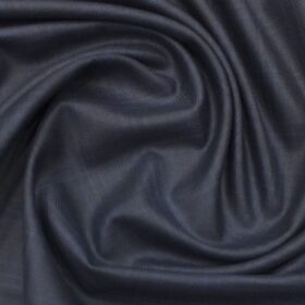 Raymond Men's Dark Blue Checks Poly Viscose Trouser Fabric (Unstitched - 1.25 Mtr)
