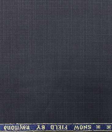 Raymond Men's Dark Blue Self Design Poly Viscose Trouser Fabric (Unstitched - 1.20 Mtr)
