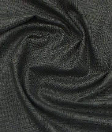 Raymond Men's Dark Greyish Blue Self Check Poly Viscose Trouser Fabric (Unstitched - 1.20 Mtr)