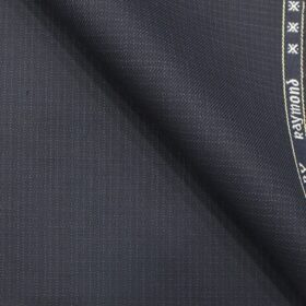 Raymond Men's Dark Navy Blue Self Design Poly Viscose Trouser Fabric (Unstitched - 1.25 Mtr)