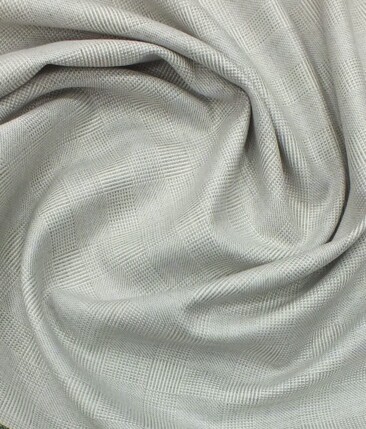 Raymond Men's Light Beigish Grey Self Check Poly Viscose Trouser Fabric (Unstitched - 1.25 Mtr)