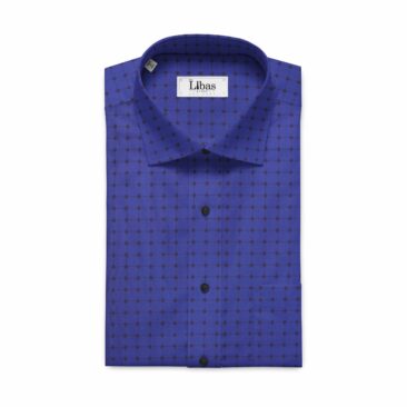 Soktas Men's Royal Blue Giza Cotton Dobby Weave Shirt Fabric