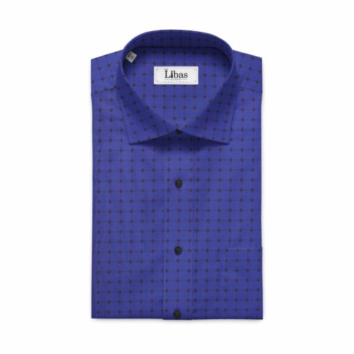 Soktas Men's Royal Blue Giza Cotton Dobby Weave Shirt Fabric