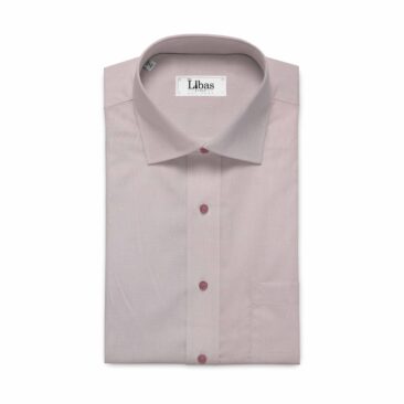 Soktas Men's Baby Pink Giza Cotton Dobby Shirt Fabric