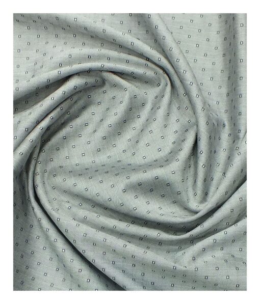 Soktas Men's Light Silver Grey Giza Cotton Dobby Shirt Fabric
